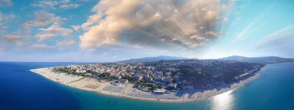 Panoramic Aerial View Soverato Coastline Beaches Summer Calabria Italy — Stock Photo, Image