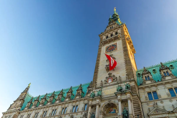 Rathausmarkt Hamburg Eski Belediye Binasına Hamburg Almanya — Stok fotoğraf