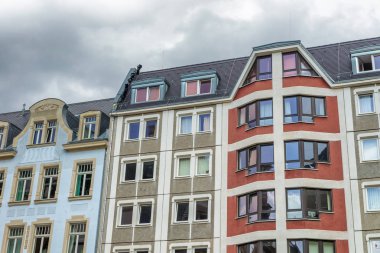 Leipzig, Almanya 'nın antik ortaçağ binaları.