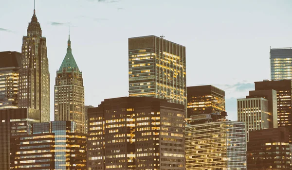 Skyline Der Innenstadt Von Manhattan New York City — Stockfoto