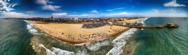 Cielo Panorámico Aéreo Santa Mónica Atardecer California — Foto de Stock