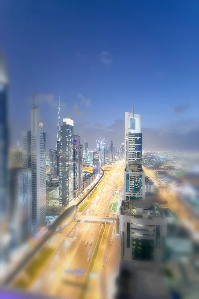Dubai Ηνωμένα Αραβικά Εμιράτα Δεκεμβρίου 2016 Downrtown Στον Ορίζοντα Κατά — Φωτογραφία Αρχείου