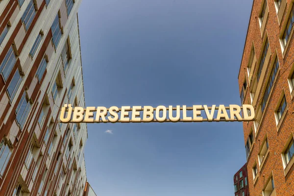 Uberseeboulevard Hafencity District Hamburg Germany — Stock Photo, Image