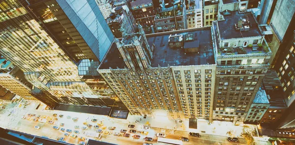 Rooftop View Midtown Manhattan Skyline City Traffic Streetward View Amazing — Stock Photo, Image