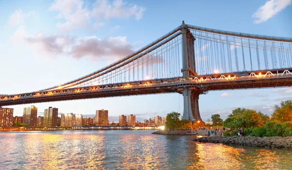 Brooklyn Bridge Park Atardecer Con Manhattan Bridge —  Fotos de Stock
