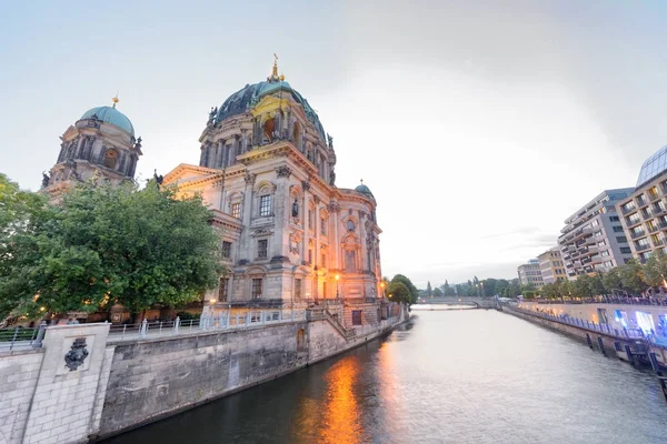 Zonsondergang Van Berliner Dom Kathedraal Van Stad Zomer — Stockfoto