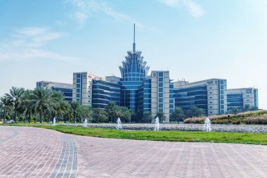 Dubai, Birleşik Arap Emirlikleri - 4 Aralık 2016: Silicon Oasis Genel Müdürlük binası. Dubai akademik City, Birleşik Arap Emirlikleri.