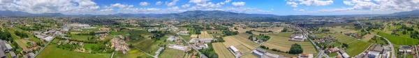 Vista Aérea Panorâmica Bela Paisagem Toscana Perto Lucca Temporada Verão — Fotografia de Stock