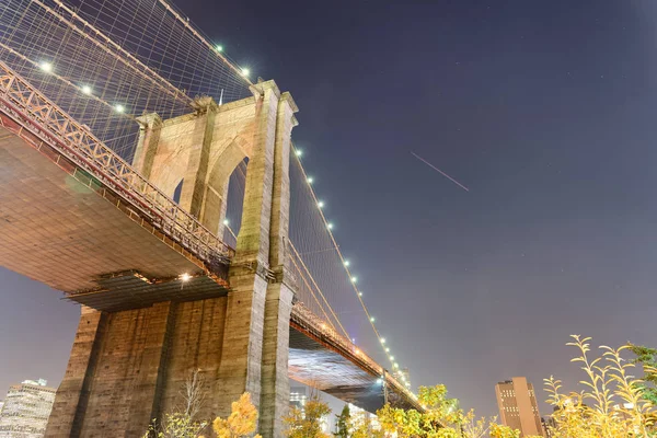 Natt Syn Brooklyn Bridge New York City — Stockfoto
