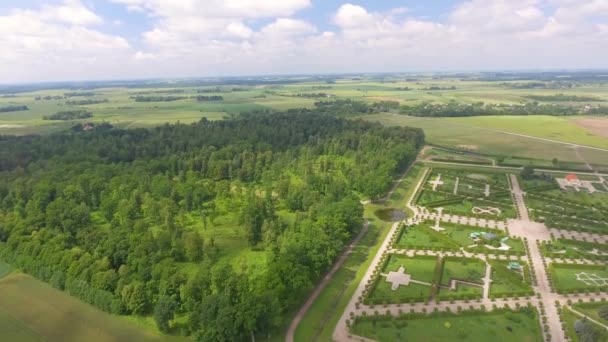 Panoramik Manzaralı Güzel Kırsal Etrafında Rundale Letonya Video — Stok video