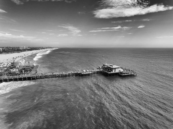 Santa Monica Plaj Havadan Görünümü California — Stok fotoğraf