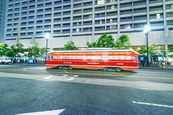 San Francisco August 2017 Rote Straßenbahn Auf Den Straßen Der — Stockfoto