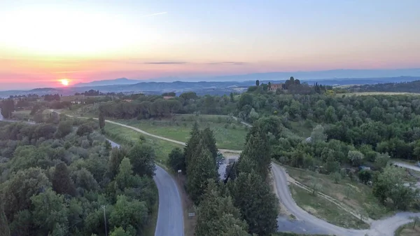 Vista Aérea Zona Rural Toscana Itália — Fotografia de Stock