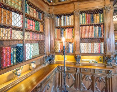 Bir kalede eski eski Kütüphane