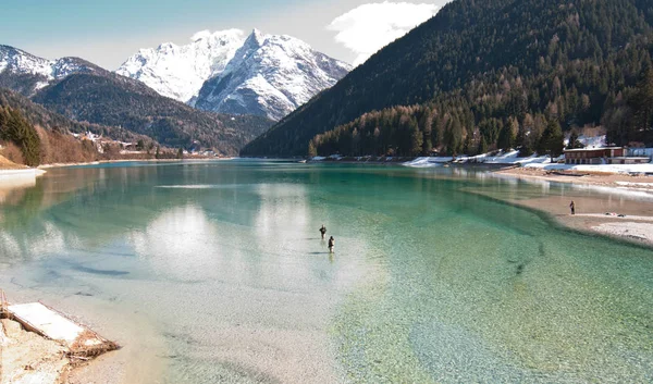 Lago Auronzo Coração Dolomites Veneto Norte Itália — Fotografia de Stock