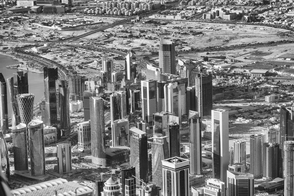 Doha Quatar Декабря 2016 City Aerial Skyline Airplane Доха Является — стоковое фото