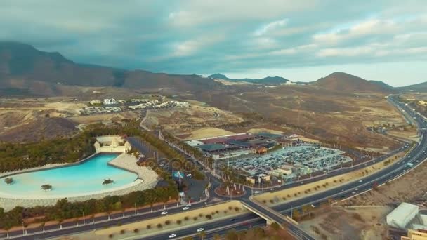 Video Van Tenerife Costa Adeje Mooie Luchtfoto Tenerife Santa Cruz — Stockvideo