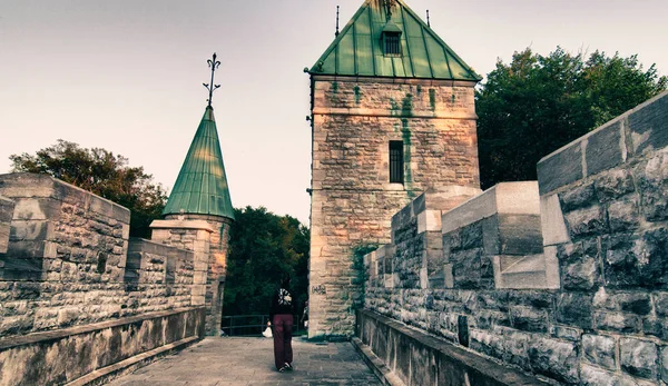 Het Platform Kleuren Van Quebec City Canada — Stockfoto