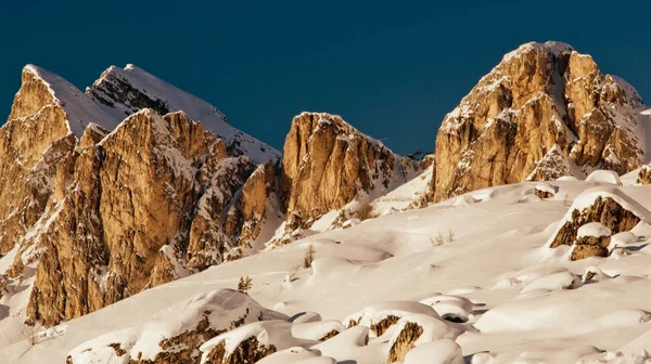 Paisaje Nevado Las Montañas Dolomitas Durante Temporada Invierno Italia — Foto de Stock