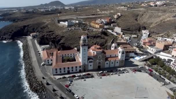Candelaria Kilise Tenerife Kıyı Şeridi Santa Cruz Tenerife Kanarya Adaları — Stok video