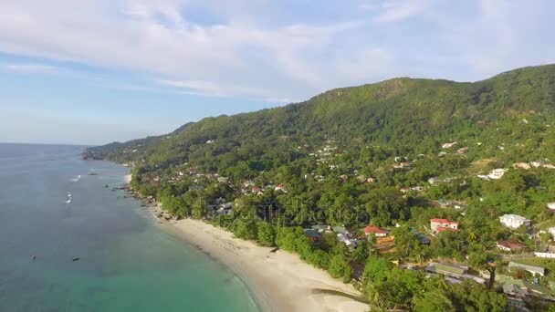 Geweldige Luchtfoto Van Pittoreske Oceaan Kust Video — Stockvideo
