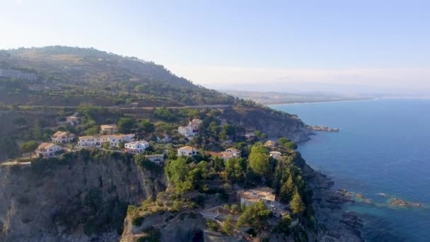Aerial View Bridge Calabria Coastline Italy Video — Stock Video