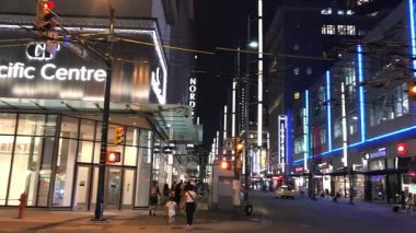 Vancouver şehir merkezinde British Columbia, Kanada, video gece görünümü