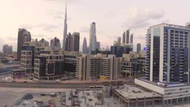 Vista Aérea Los Rascacielos Dubai Emiratos Árabes Unidos Vídeo — Vídeos de Stock