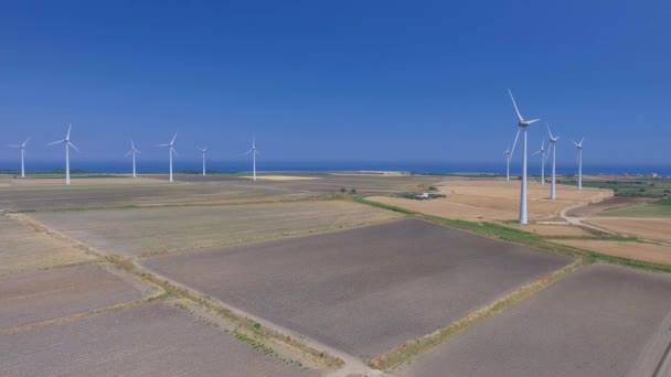 Vista Aérea Moinhos Vento Industriais Campo Vídeo — Vídeo de Stock