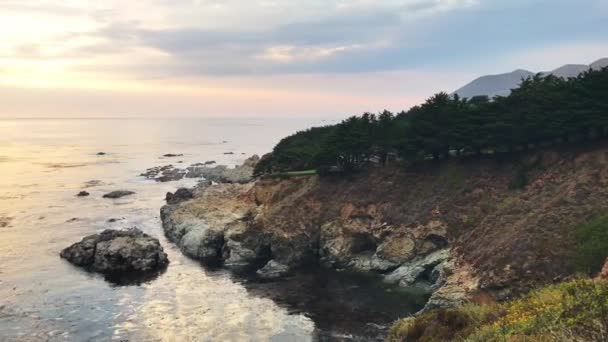 Amazing Sunset View Ocean Coast Video — Stock Video