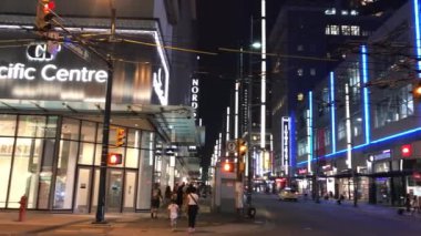Vancouver şehir merkezinde British Columbia, Kanada, video gece görünümü