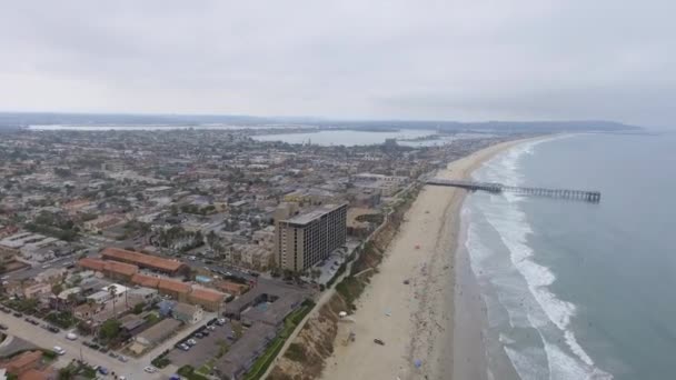 Jolla Beach California Abd Video Havadan Görünümü — Stok video