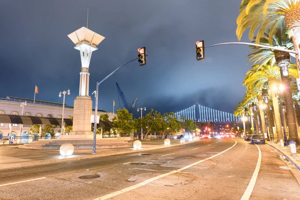 San Francisco August 2017 Straßen Der Stadt Bei Nacht Der — Stockfoto