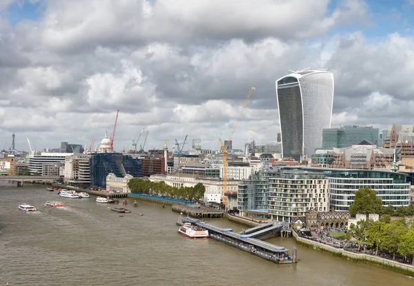 Londons Silhuett Längs Floden Thames Storbritannien — Stockfoto