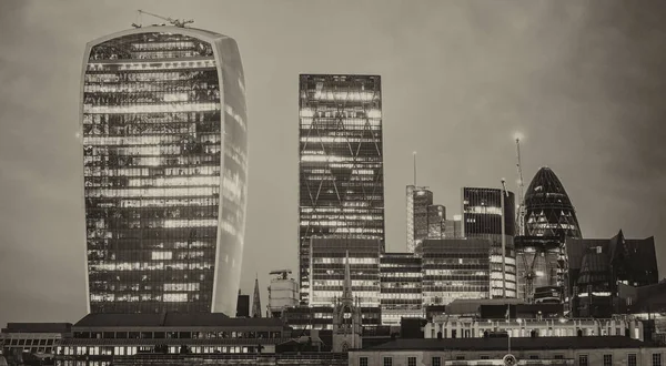 Canary Wharf Skyline Twilight London Storbritannien — Stockfoto
