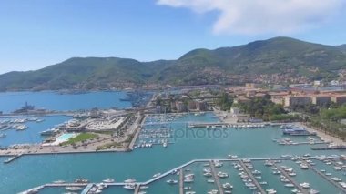 La Spezia liman alanı havadan görünümü