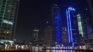 Dubai Marina gökdelenlerinin hava görüntüsü, BAE, Video