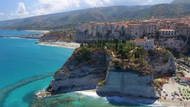 Increíble Naturaleza Costa Tropea Calabria Italia Vídeo — Vídeo de stock