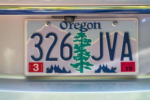 Портленд Орегон Августа 2017 Орегонский Автомобильный Номер Природа Символ Государства — стоковое фото