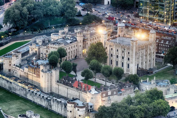 Tower London Bei Nacht Luftaufnahme — Stockfoto