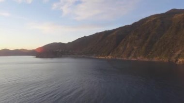 Manarola harika panoramik hava görünümünü, beş topraklar, İtalya, video 