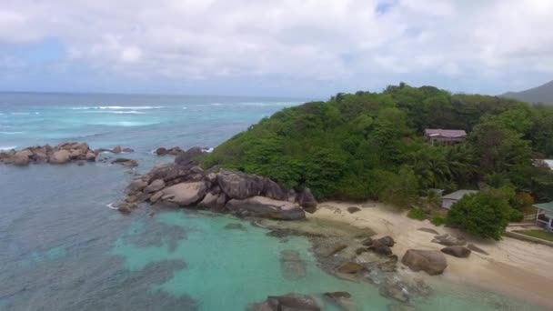 Geweldige Kust Van Praslin Island Seychellen Video — Stockvideo