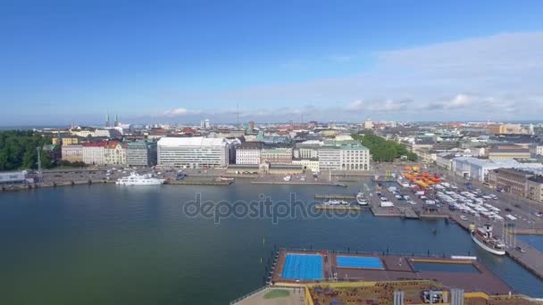 Schöne Luftaufnahme Von Helsinki Und Riesenrad Finnland Video — Stockvideo