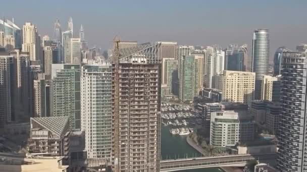 Вид Воздуха Небоскребы Dubai Marina Оаэ Видео — стоковое видео