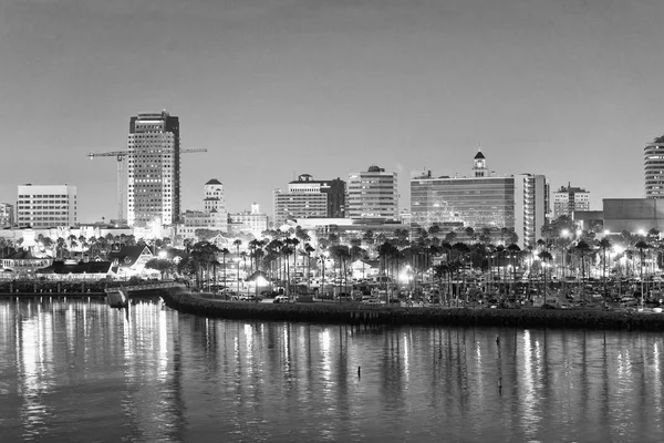 Long Beach Horizon Ville Nuit Californie — Photo