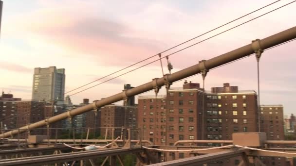 Berühmte Brooklyn Bridge New York Usa — Stockvideo