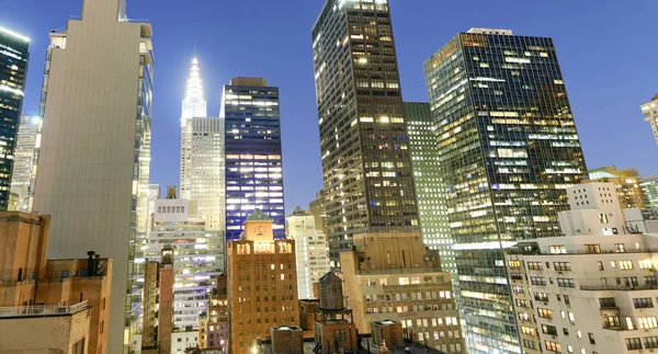 Nueva York Estados Unidos Increíble Vista Aérea Manhattan Atardecer — Foto de Stock