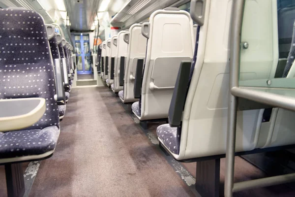 Interior Del Tren Vacío Con Asientos —  Fotos de Stock