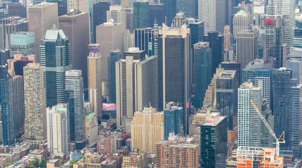 New York City Usa Úžasný Letecký Pohled Manhattan Při Západu — Stock fotografie