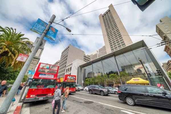 San Francisco Agosto 2017 Turistas Longo Das Ruas Cidade São — Fotografia de Stock